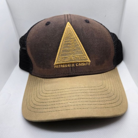 Patagonia Swamis Cardiff Trucker Hat Mesh Snapback Brown/Black Adjustable OSFA - Picture 1 of 10